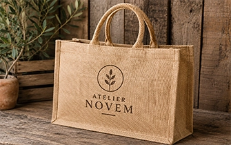 Bolsa tote de yute ecológico tela natural biodegradable tiendas bio