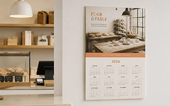 Calendario contracolado mural sobre cartón rígido