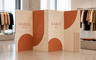 Display de cartón pop-up en acordeón desplegable para evento y tienda