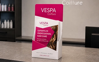 Expositor portaflyers de mostrador A5 A6 para caja de tienda y distribución rápida