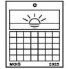 Perforación taladro redondo para colgar calendario de pared