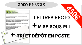 2500 mailings una cara