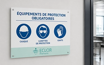 Paneles de EPI obligatorios casco guantes calzado de seguridad para centro industrial
