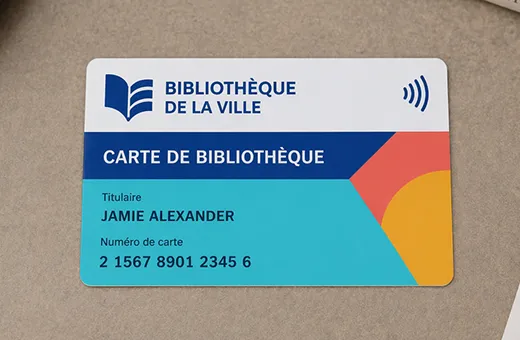 Tarjeta PVC ICODE ISO 15693 para bibliotecas y lectura de largo alcance