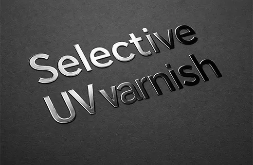Tarjeta de visita PVC con barniz UVI selectivo 3D para relieve táctil