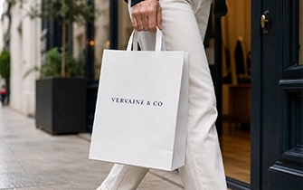 Bolsa de papel formato mediano para moda y prêt-à-porter