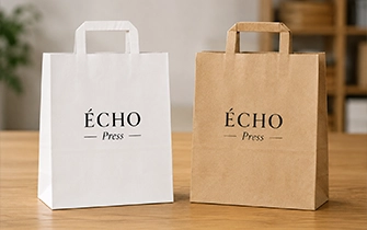 Bolsa de papel kraft blanco o marrón natural certificado FSC
