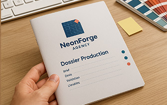 Carpeta cartonada personalizada para dosieres de producción en agencia