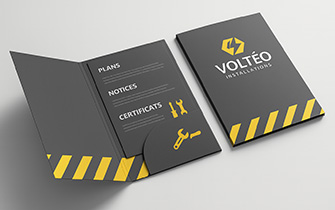 Carpeta con solapas personalizada para instaladores y servicios técnicos