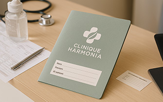 Carpeta cartonada personalizada para consultas y clínicas