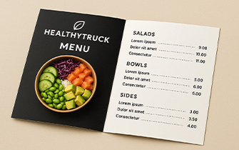 Díptico carta de restaurante en formato manejable