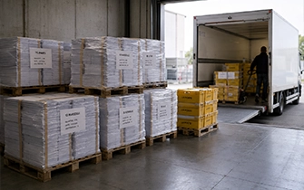 Depósito en Correos de palés de mailing listos para su distribución