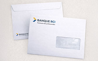 Sobres mecanizables personalizados para banca, seguros y finanzas