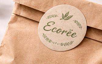 Sticker personalizado en papel kraft o reciclable