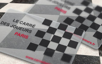 Tarjeta de visita premium en soporte transparente 0,55 mm