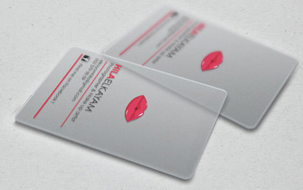 Tarjeta de visita PVC translúcida 0,25 mm con efecto esmerilado
