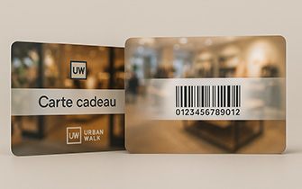 Tarjeta regalo premium con numeración y códigos