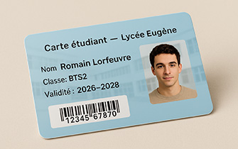 Tarjeta de socio PVC con foto de identidad del adherente